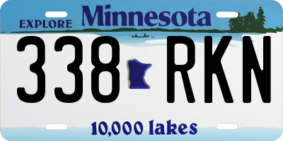 MN license plate 338RKN