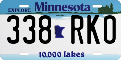 MN license plate 338RKO