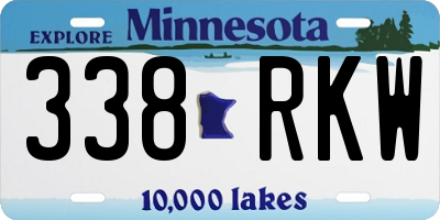 MN license plate 338RKW