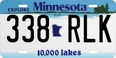 MN license plate 338RLK