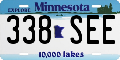 MN license plate 338SEE