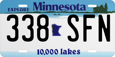 MN license plate 338SFN