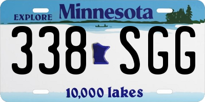 MN license plate 338SGG