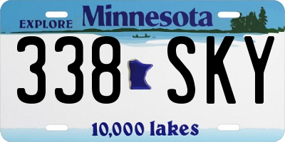 MN license plate 338SKY