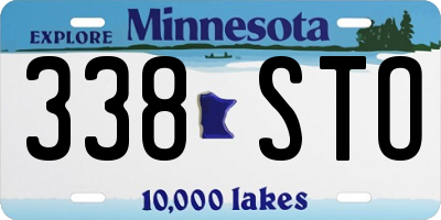 MN license plate 338STO