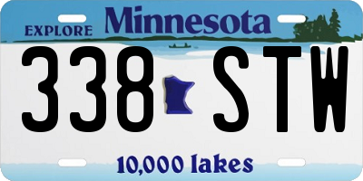 MN license plate 338STW