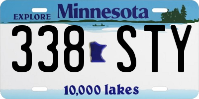MN license plate 338STY