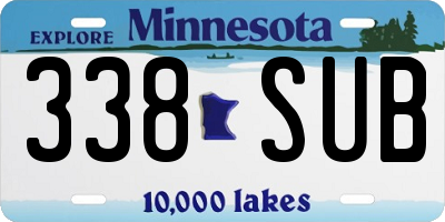 MN license plate 338SUB