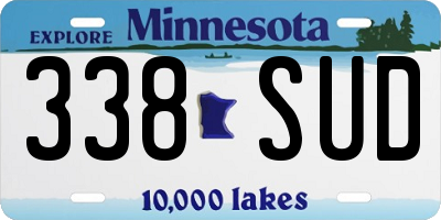 MN license plate 338SUD