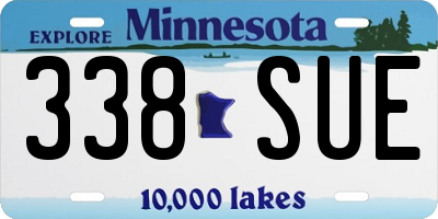MN license plate 338SUE