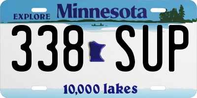 MN license plate 338SUP