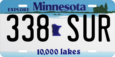 MN license plate 338SUR