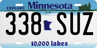 MN license plate 338SUZ