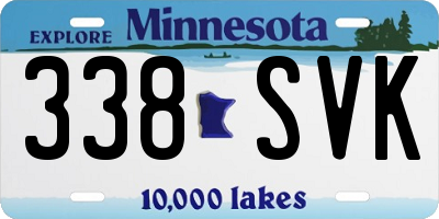 MN license plate 338SVK