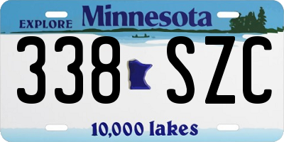 MN license plate 338SZC