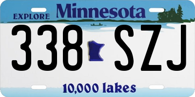 MN license plate 338SZJ