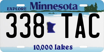 MN license plate 338TAC