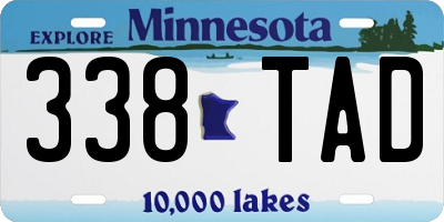 MN license plate 338TAD