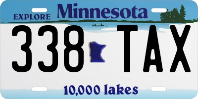 MN license plate 338TAX