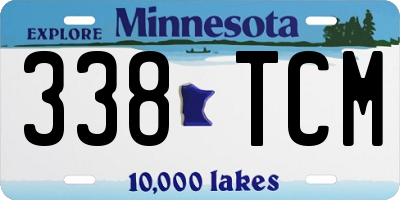 MN license plate 338TCM