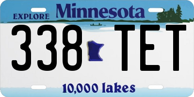 MN license plate 338TET