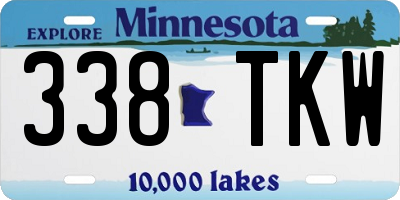 MN license plate 338TKW