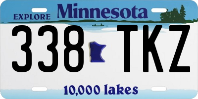 MN license plate 338TKZ