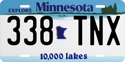 MN license plate 338TNX