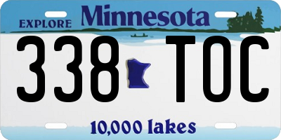 MN license plate 338TOC