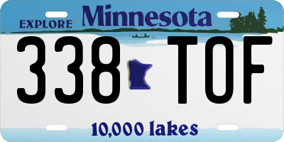 MN license plate 338TOF