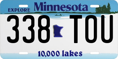 MN license plate 338TOU
