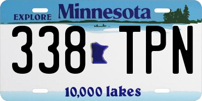 MN license plate 338TPN