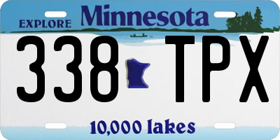 MN license plate 338TPX