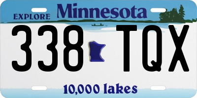 MN license plate 338TQX