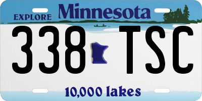 MN license plate 338TSC