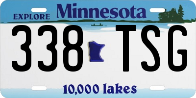 MN license plate 338TSG