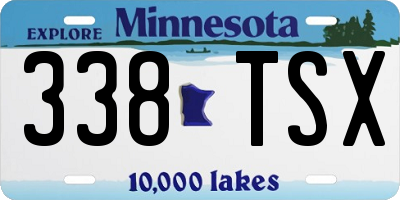 MN license plate 338TSX