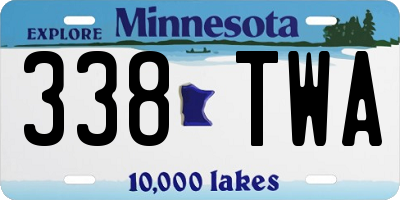 MN license plate 338TWA
