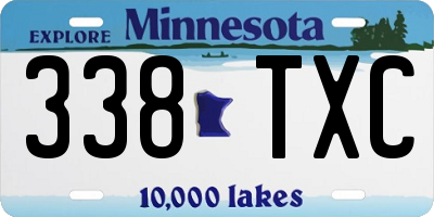 MN license plate 338TXC