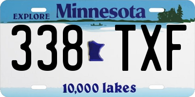 MN license plate 338TXF