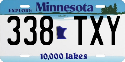 MN license plate 338TXY