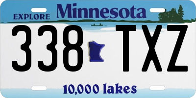 MN license plate 338TXZ