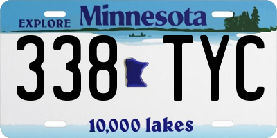 MN license plate 338TYC