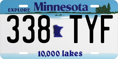 MN license plate 338TYF