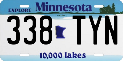 MN license plate 338TYN