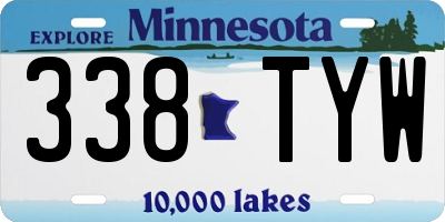 MN license plate 338TYW