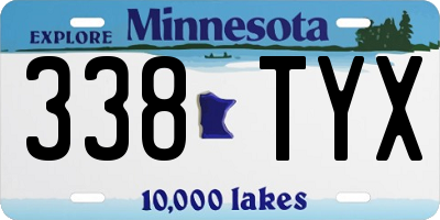 MN license plate 338TYX