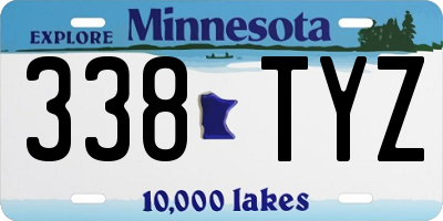 MN license plate 338TYZ