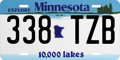 MN license plate 338TZB