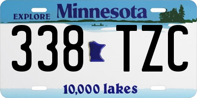 MN license plate 338TZC